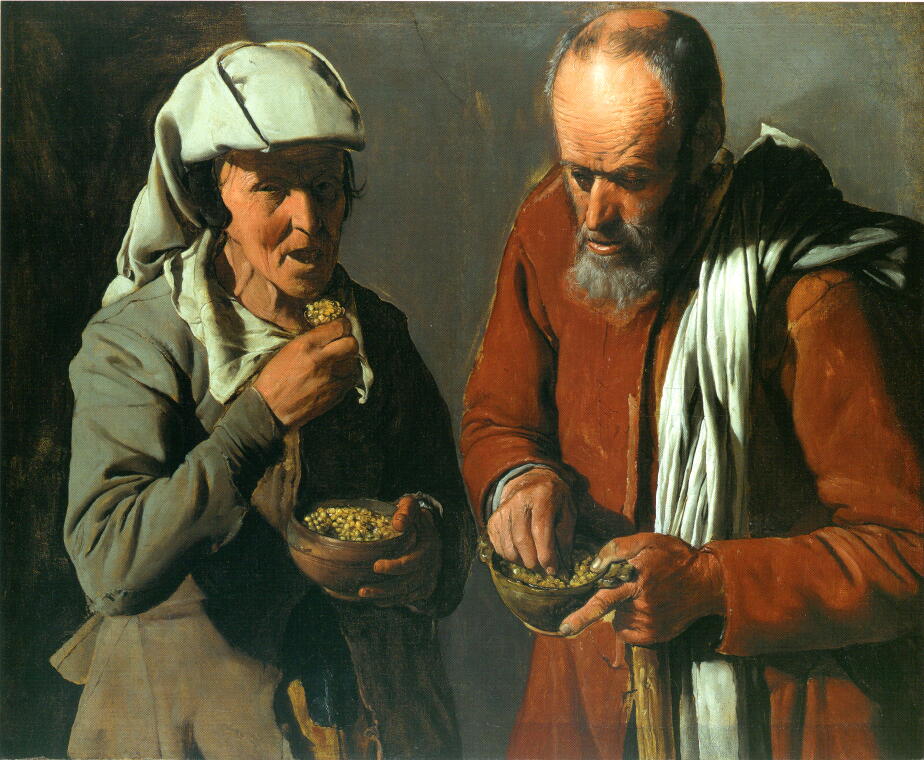 ラ・トゥール　豆を食べる人々