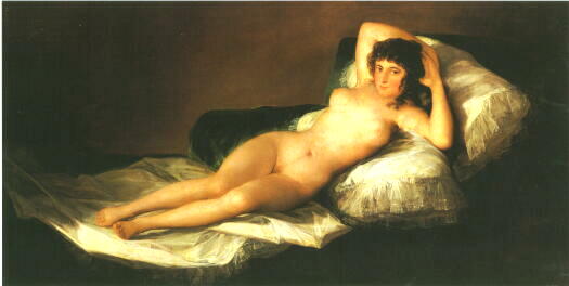 新品安い■送料無料■ GOYA ゴヤ 裸のマハ maja desnuda 複製印刷画 額装 63cm×101cm　/SR6 人物画