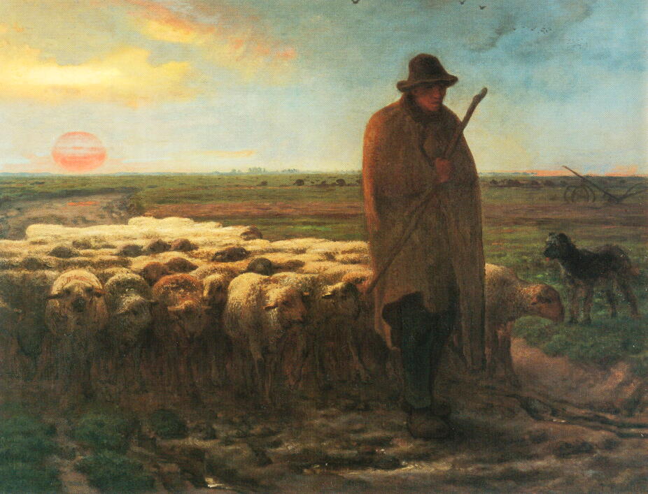 夕暮れに羊を連れ帰る羊飼い ミレー 絵画解説